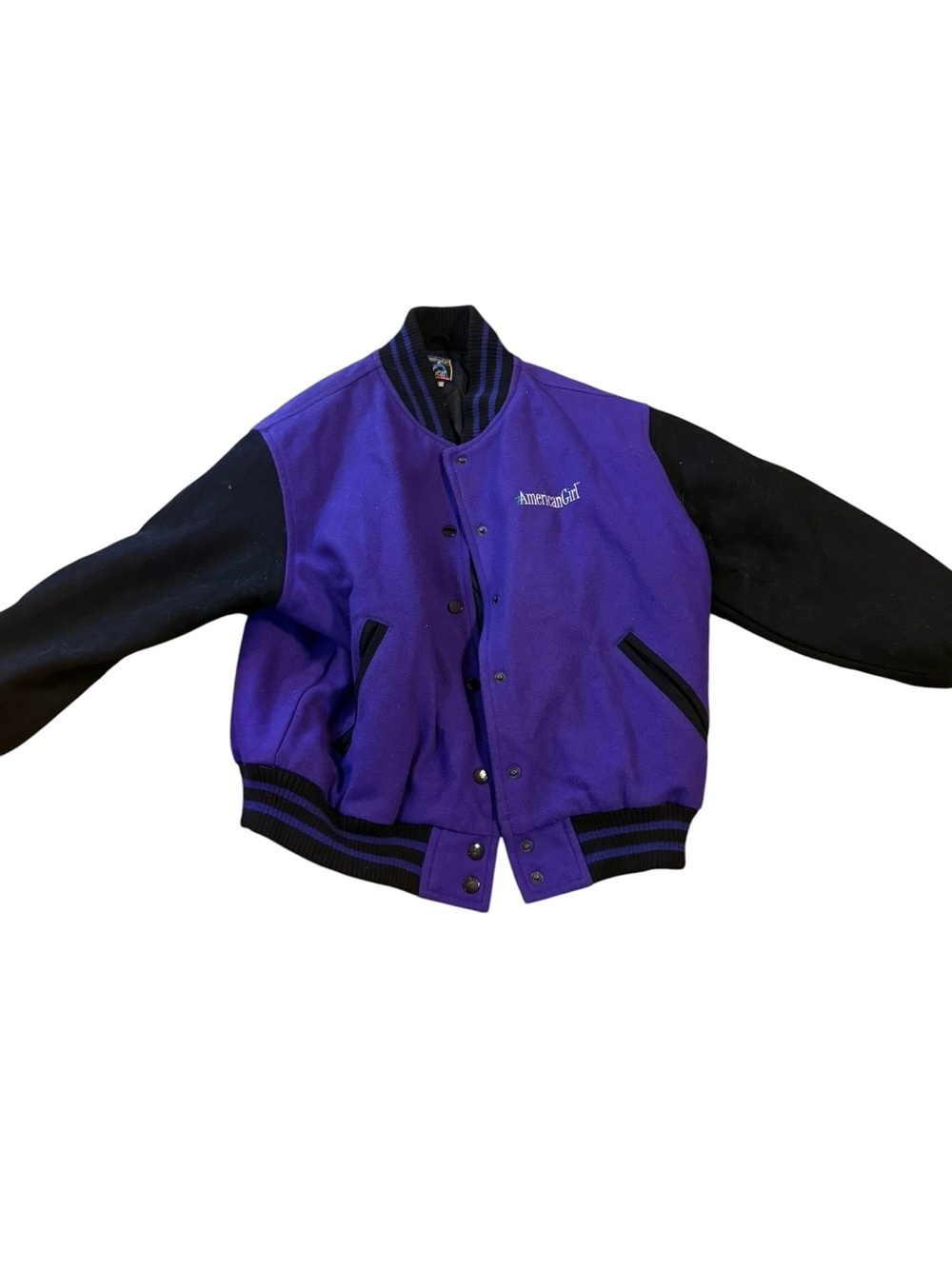 American Girl Gear Purple & Black Retro Varsity Jacket